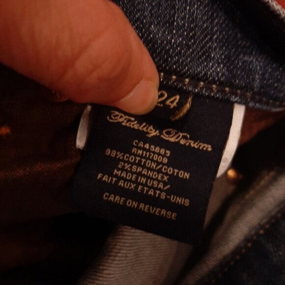 Fidelity Rocco Straight Jeans Blue Opal Vintage Wash Slim Stretch Denim Size 24 - Picture 12 of 14